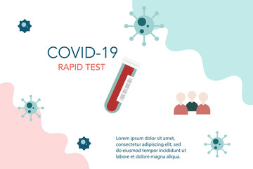COVID-19 rapid test. Test tube with blood. Vector illustration.