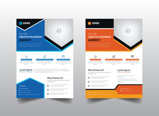 Corporate business flyer template,vector design for poster, magazine, catalog, proposal,advertise,promotion, leaflet, banner, paper, annual report in yellow and blue color, easy to edit.