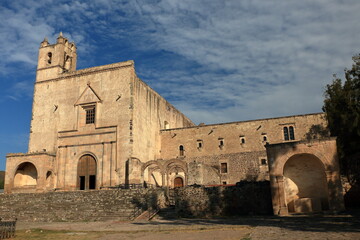 Naklejka premium iglesia antigua en epazoyucan hidalgo méxico