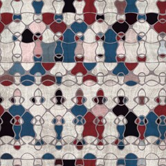 Seamless red white and blue textured retro pattern. High quality illustration. Color blocked shapes in an old vintage look. Generic and versatile design useful for all types of surface design.