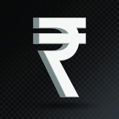 Currency symbol: Rupee. 3D currency icon vector. Eps10 vector illustration.