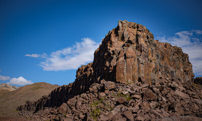 rock mountain clear blue sky andes range condors valley