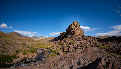 rock mountain clear blue sky andes range condors valley