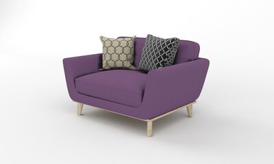 Single Sofa Chair side View furniture 3D Rendering
