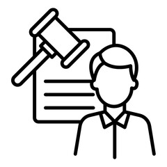 litigator Concept, public prosecutor Vector Color Icon Design, Law Firm and Legal institutions Stock illustration