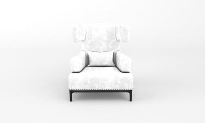 Single Sofa Chair front View furniture 3D Rendering