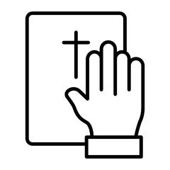 Promissory Affirmation stock illustration, Oath taking Concept Vector Icon Design, Lawyer and Legal system Symbol on white background