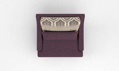 Single Sofa Chair Top View furniture 3D Rendering