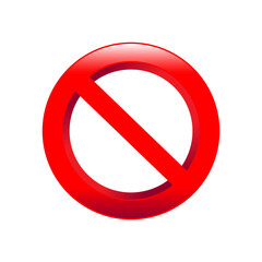 3d render of a forbidden warning sign not allowed