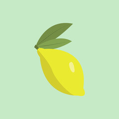 illustration of lemon with leavs