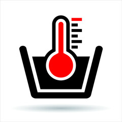 thermometer illustration, hot water, vector illustration 
