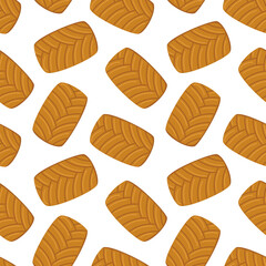 Baking pattern. A set of pastries from a bakery or pastry shop. Bakery or cafe concept. Vector illustration.