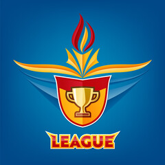 abstract sports logo with stylized flame