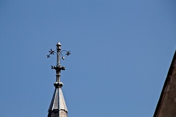 Fototapeta na wymiar church steeple and cross