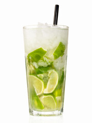 Large Caipirinha Cocktail on white Background - Isolated