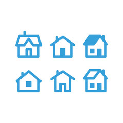House vector icon set. Home simple linear symbols.
