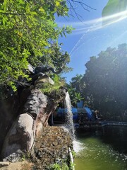 cascada emblematica en el zoologico de mérida