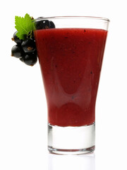 Black Currant Smoothie on white Background - Isolated