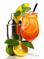 Sex on the Beach Cocktail on white Background - Isolated