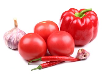 Red pepper and  tomatoes.