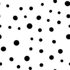 Irregular polka dots seamless pattern. Circle shapes texture background.