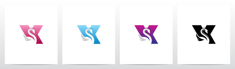 Swan On Letter Logo Design X