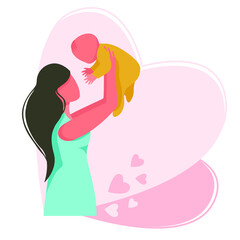 Banner about pregnancy and motherhood. Pregnant woman. Vector illustration.