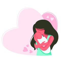 Banner about pregnancy and motherhood. Pregnant woman. Vector illustration.