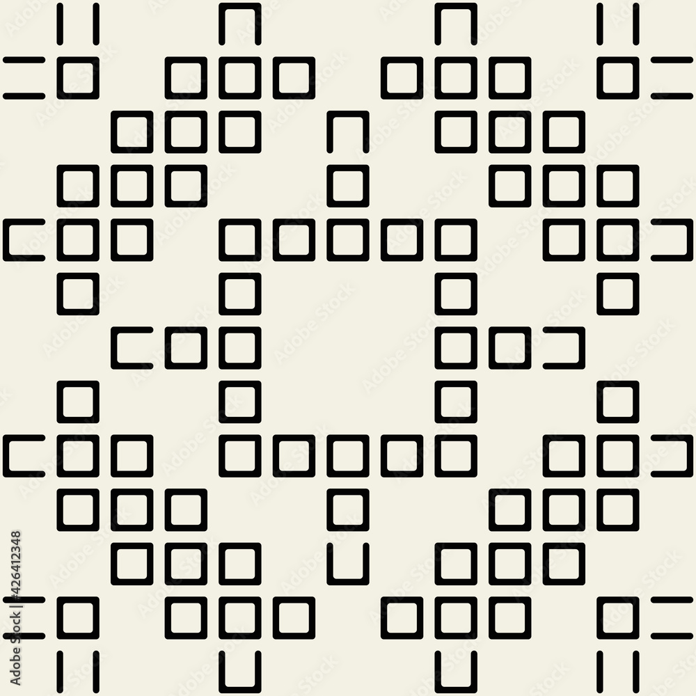 Poster pixels are displayed from the monitor. vector monochrome ornament.