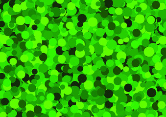 Green circles background. Green confetti. Vector illustration.
