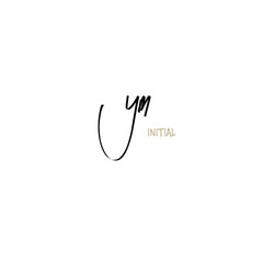 Initial ym beauty monogram and elegant logo design