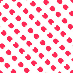 Abstract Seamless Pattern Red Doodle Geometric Figures Background Vector