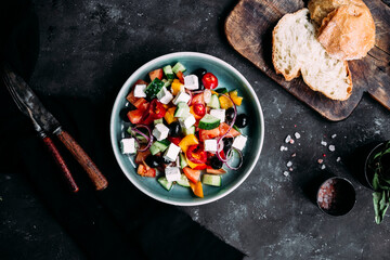 Greek salad in a plate