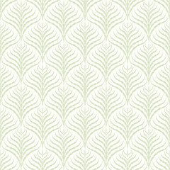 Seamless pattern in art Deco style. Decorative illustration of a palm tree, vintage ornament in vector. Wallpaper or elegant fabric. Damask