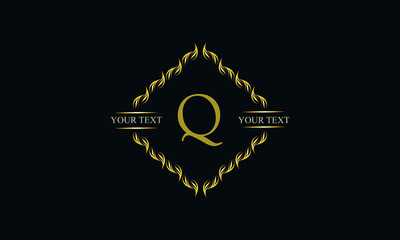 Modern emblem, monogram with the letter Q. Icon, company brand. Logo design for business, beauty industry, cosmetics, salon, boutique, company, corporation.