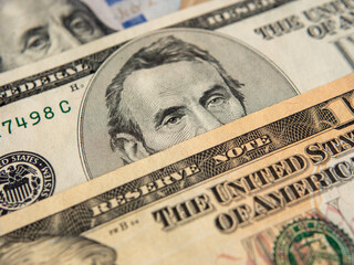 Eyes on dollar bill as an idea for protective face mask