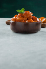 Raw marinated chicken