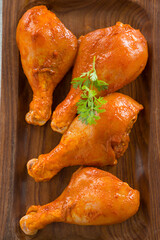 Raw marinated chicken