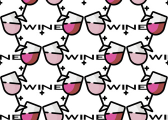 Wine glasses Seamless pattern. For the design of gift paper.