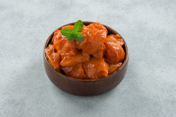 Raw marinated chicken
