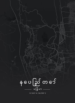 Map of Naypyitaw, Myanmar