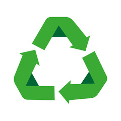 Obraz premium Recycling icon, reuse symbol, garbage reduction and recycling increase. Redesigned with green colors, useful for infographics and labels. Isolated on white background. Vector