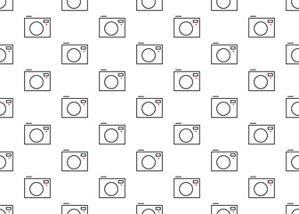 Linear camera. Seamless pattern. For the design of gift paper.