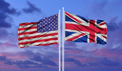 Flags of Britain and the United States of America - Special Relationship