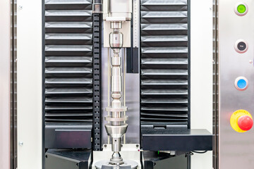 automobile part during setup on rotate chuck of high technology and precision measuring machine for multi inspection such as surface roundness dimension shape bending appearance run out etc.