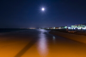 View of Vasto from the beach at night (Abruzzo - Italy)