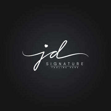 Initial Letter JD Logo - Handwritten Signature Logo