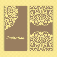 Mandala invitation card design.Floral card template design.Ornate date invitation card.