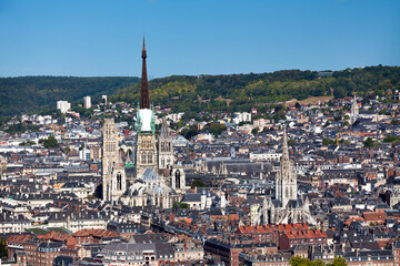 Cathedral of Rouen and the church of Saint-Maclou in Rouen