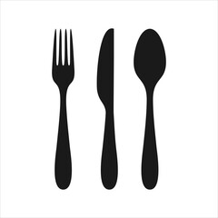 Spoon with fork and knife icon design isolated on white background